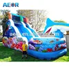 2016 New 16' Sea Theme Waterslide / inflatable Blue water slide for kids and adults