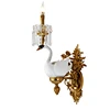 China supplier factory direct European style ceramics candles luxury crystal brass wall sconces