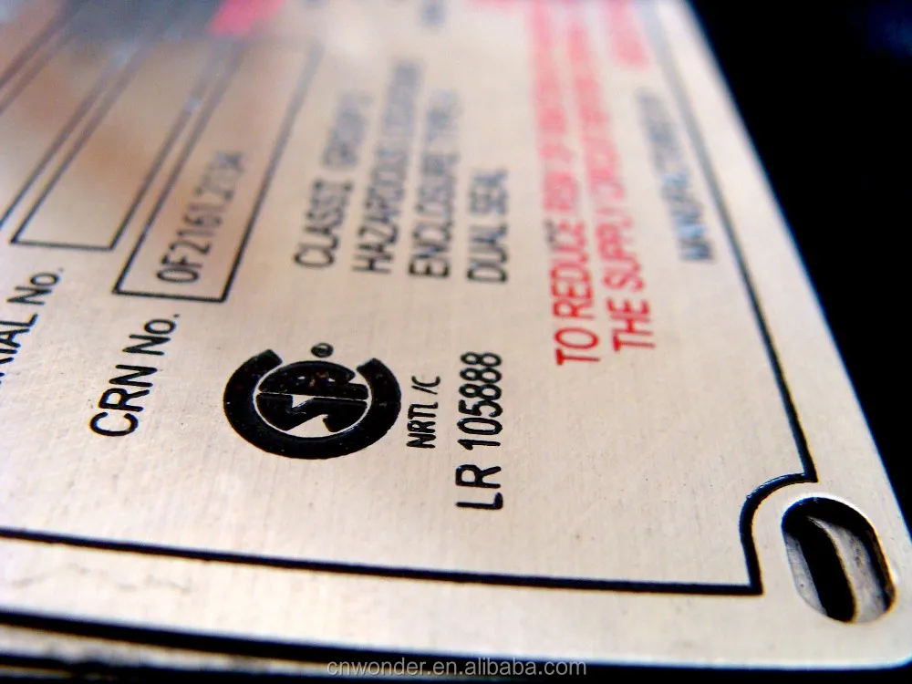 Stainless Steel Electrical Panel Generator Nameplate Buy Generator