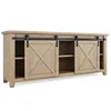 Mini Cabinet 6.6ft double door Sliding Barn Door Hardware for Cabinet TV Stand (Black)