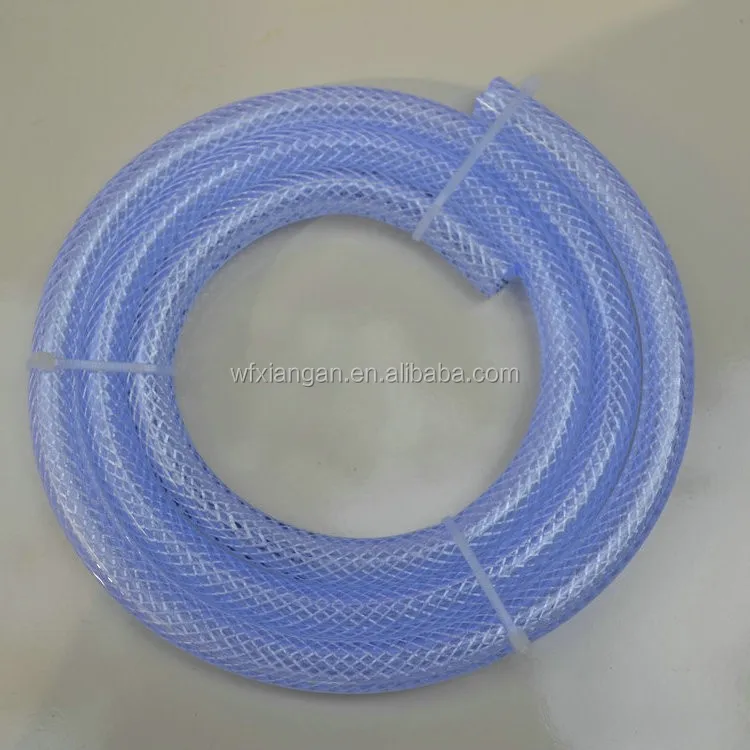 Blue Braided Flexible PVC Hose Pipe for Water Air Oil & Gases Reinforced Tubing 