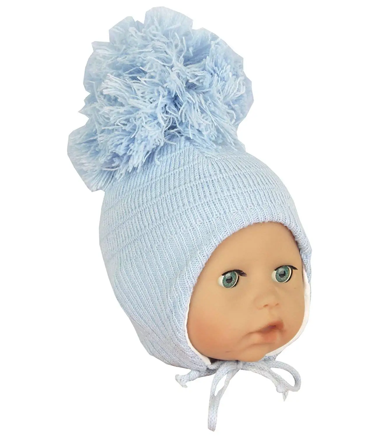 Everpert Infant Long Rabbit Ears Knitted Hat Baby Autumn Elastic Unisex Pink Cap