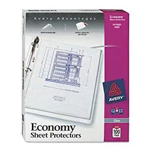 Avery - 2 Pack - Top-Load Poly Three-Hole Sheet Protectors Economy Gauge Letter 100/Box "Product Category: Binders & Binding Systems/Sheet Protectors Card & Photo Sleeves"