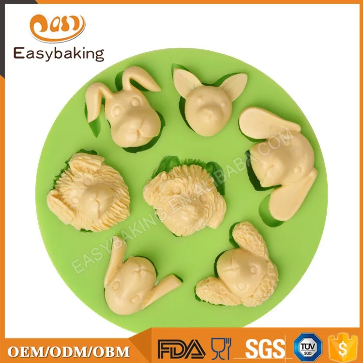 ES-0055 Animal Heads Series Silicone Molds Fondant Mould for cake decorating