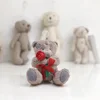 mini teddy bear key chain plush patch bear love keyring pendant wedding gift