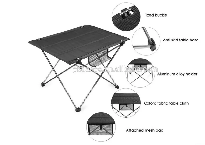 Portable Outdoor Desk Folding Table Desk Aluminium Alloy Nylon ...