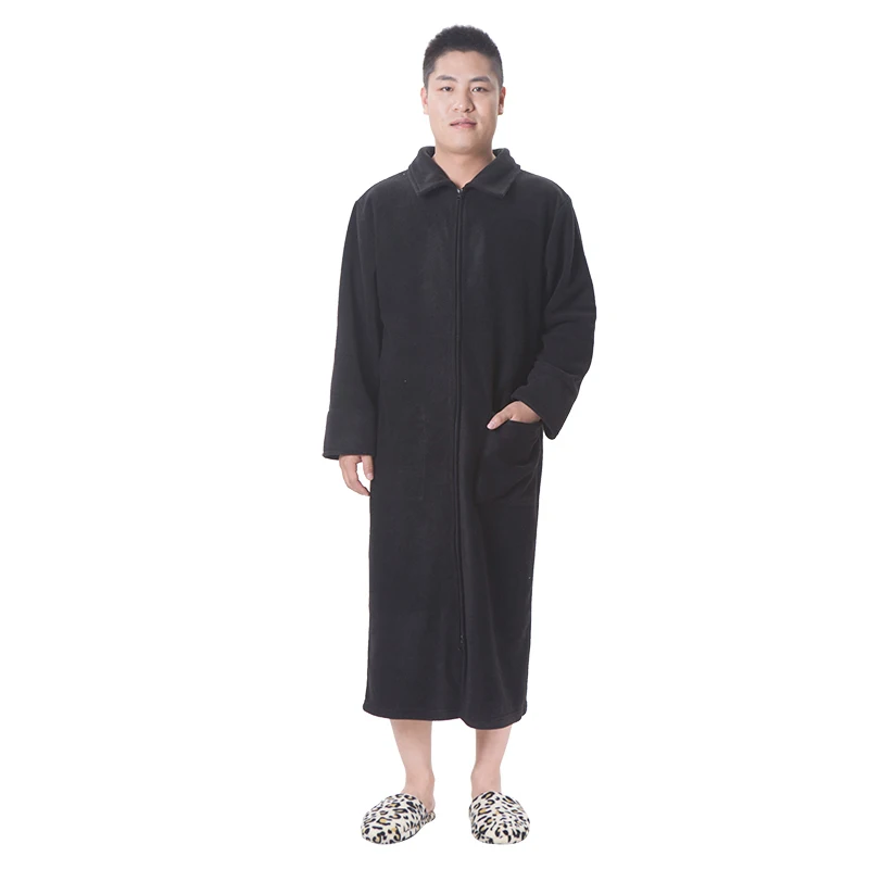 Soft Good Quality Zipper Style Men Black Bath Robes Buy Black Bath Robes Black Bath Robes Black Bath Robes Product On Alibaba Com