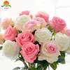 ZERO Wholesale Single Stem Silk Red Flowers Artificial Flower Rose for Home Wedding Decoration