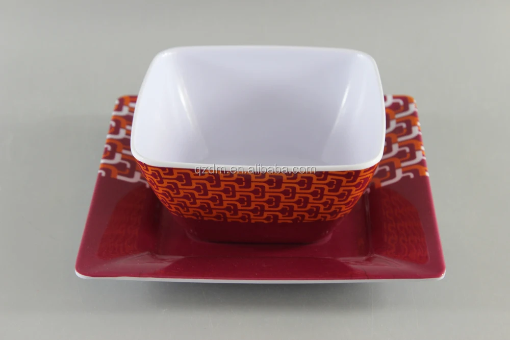 Square Melamine Dinner Set/Square Plate And Bowl Set