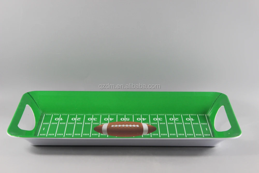 2015 Football Field Melamine Serving Trays With Handles