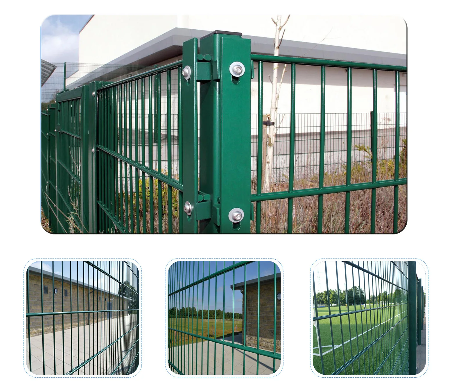 Black Welded Wire Fence Mesh Panel Farm Wire Mesh Fence Double Wire