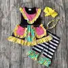 Baby girls summer clothing girls floral stripe capri pants clothing girls polka dot clothes with pocket outfits with accessories