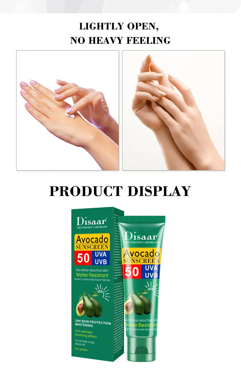 Disaar Avocado Spf 50 Organic Waterproof Sun Protection
