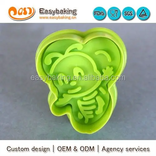 CP-0312 Customized lovely bee Stamp Plastic Cookie Cutter