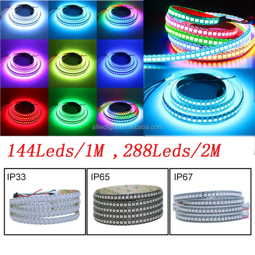 1m/2m/4m/5m Ws2812b Led Strip 30/60/74/96/100/144 Pixels/leds/m Ws2812 ...