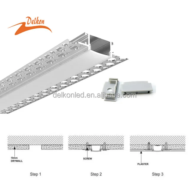 Delkon T6030 LED Aluminum Extrusion Profile Trimless Led Profile for Ceiling / Drywall