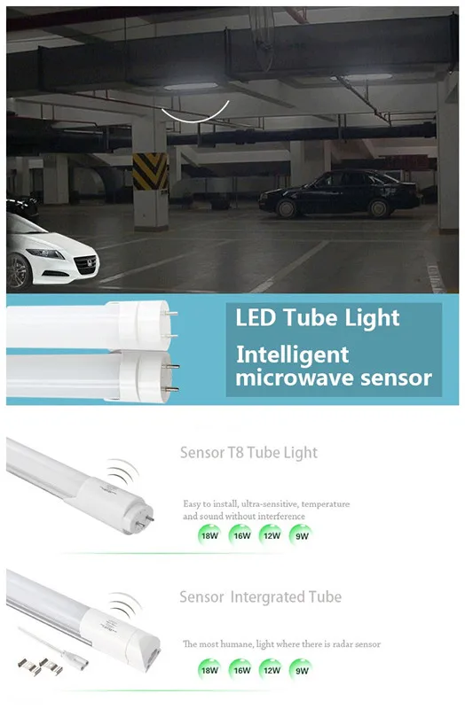 18W LED Tube with Motion Sensor - 20000 Hours Lifespan