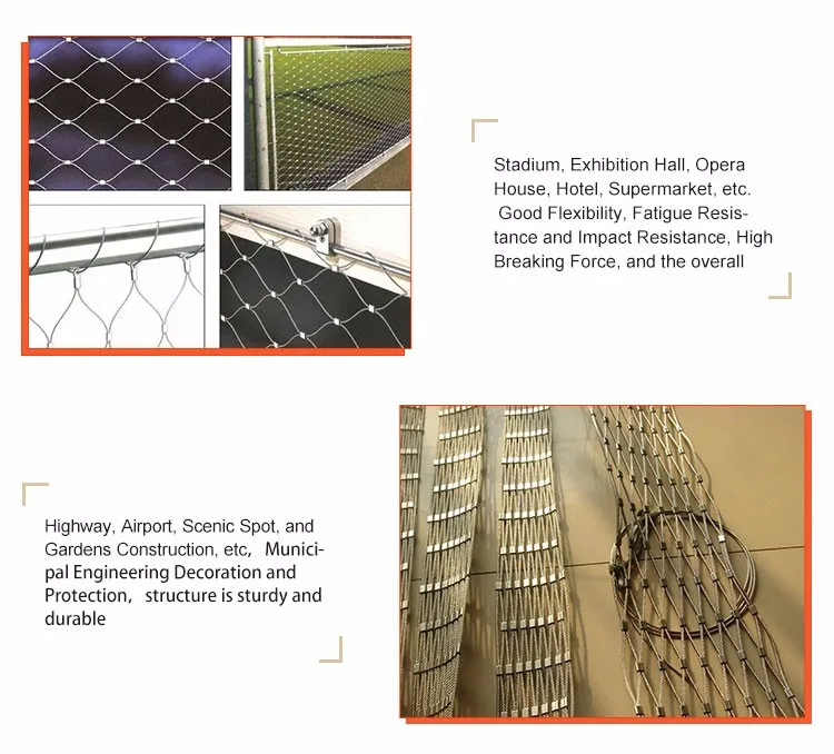Light Weight High Strength stainless steel wire rope mesh net