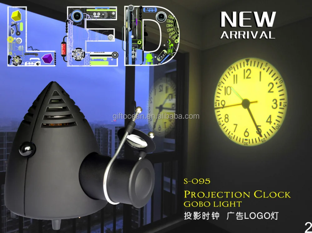 Aiguille pointeur led projection horloge murale, entreprise cadeau ...