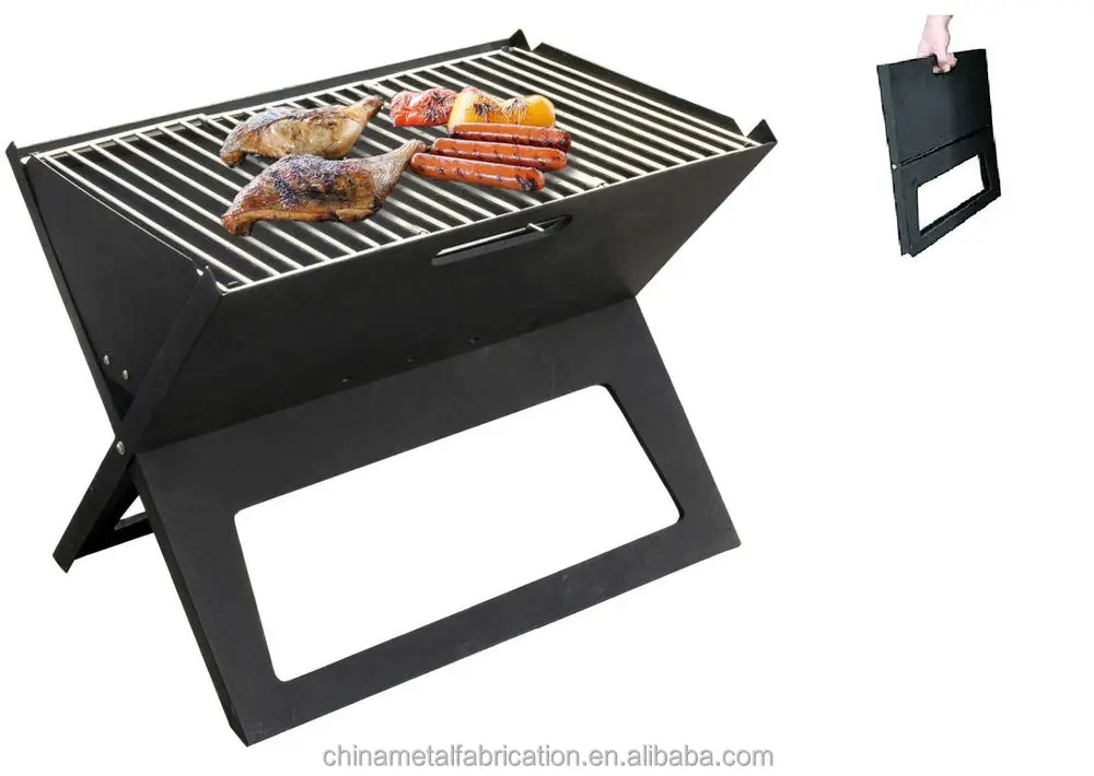 Commercial Folding Portable Charcoal Bbq Grill Stand With Wire Mesh For