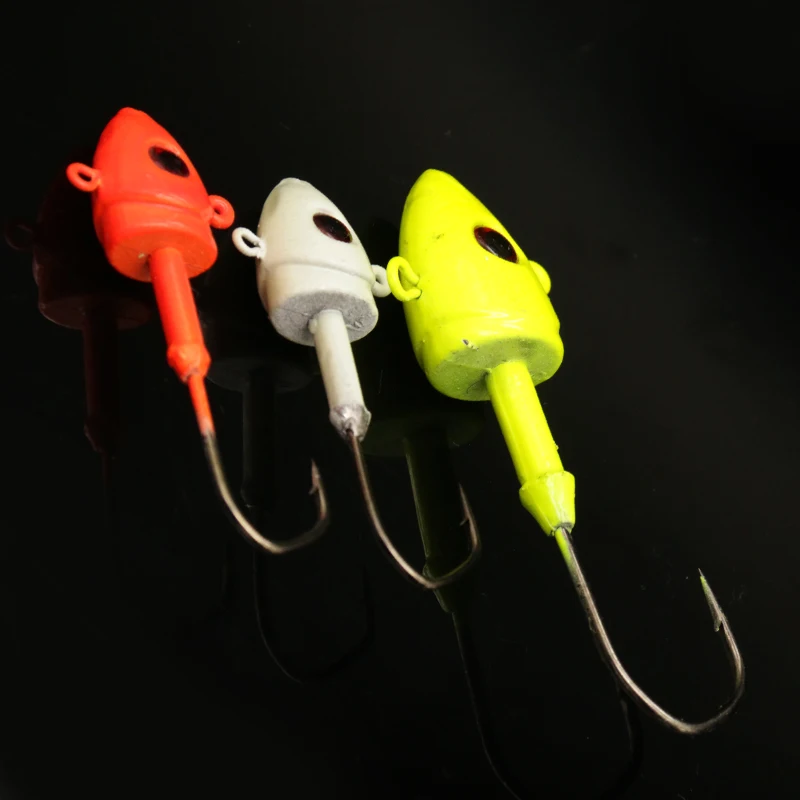 Wholesale 15g 19g 21g 29g 48g Colorful Painted Fishing Lead Jig Heads