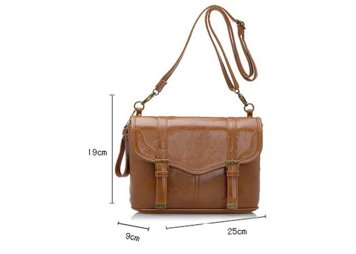 Brown Vintage Stylish Faux Leather Camera Bag Shoulder Strap Messenger
