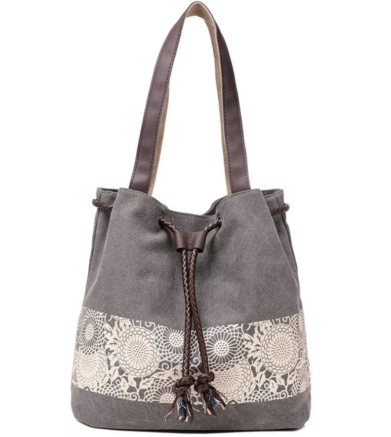Latest college girls canvas shoulder bag womens handbag bags