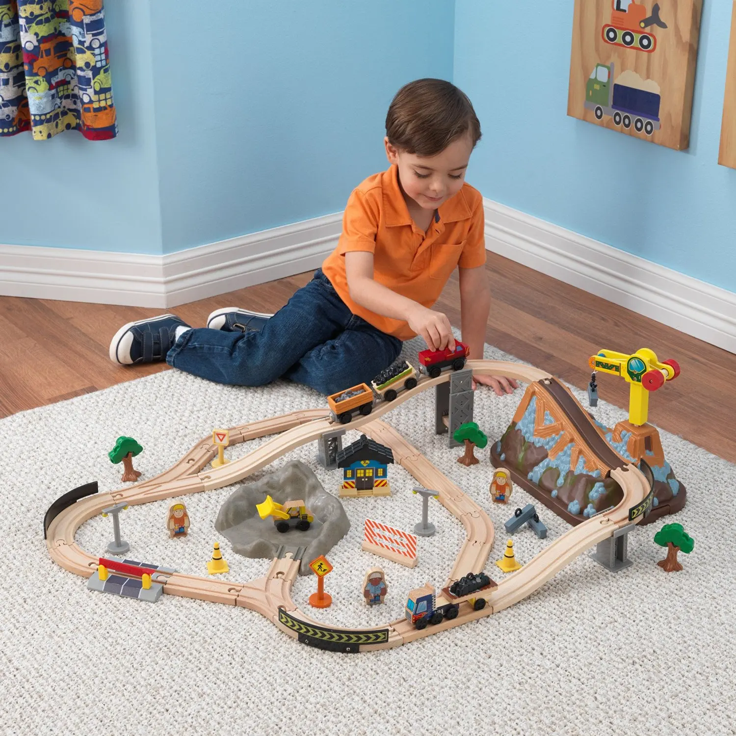 KidKraft - 17805 Bucket Top Construction Train Set by KidKraft