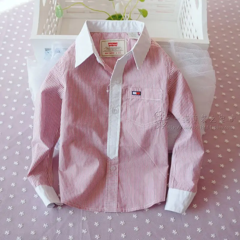 
hot sale pink stripes new style children clothing pant fashion shirts for boys 