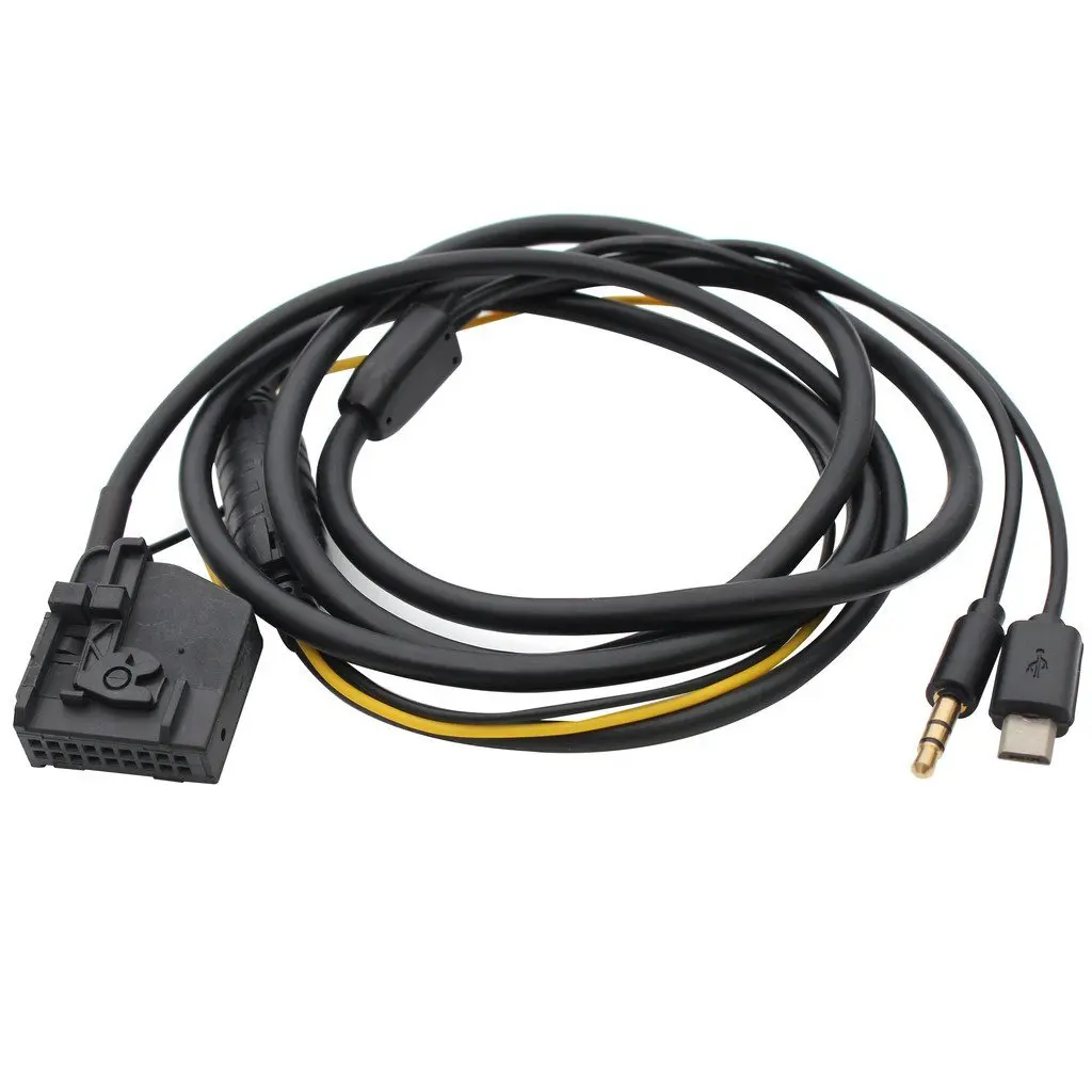 Auxillary Adapter,Yomikoo Car Audio MP3 Player Interface Adapter AUX 3.5mm Interface Cable Connect + Charge Adapter Cable Support Android Smartphone For Volkswagen 18pin