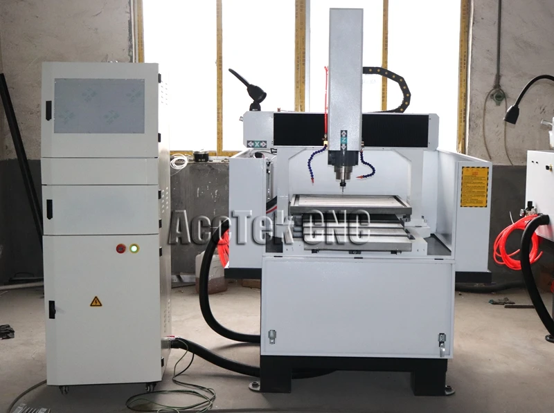 Semi-closed heavy duty steel structure mini 6060 cnc metal router