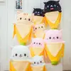 35cm/50cm Creative Hidden in bananas miraculous kitten Banana Travel neck memory pillow cloth doll cat plush doll big pillow