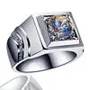Fashion new Cool 18K White gold filled AAAAA zircon ring men's ring Party Wedding Jewelry Accessories Ring