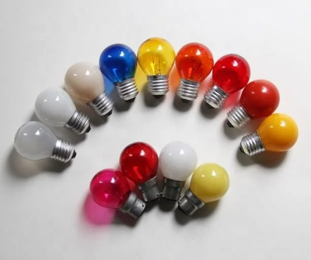 G45 25W 40W glass clear colorful edison incandescence bulb for decoration etc