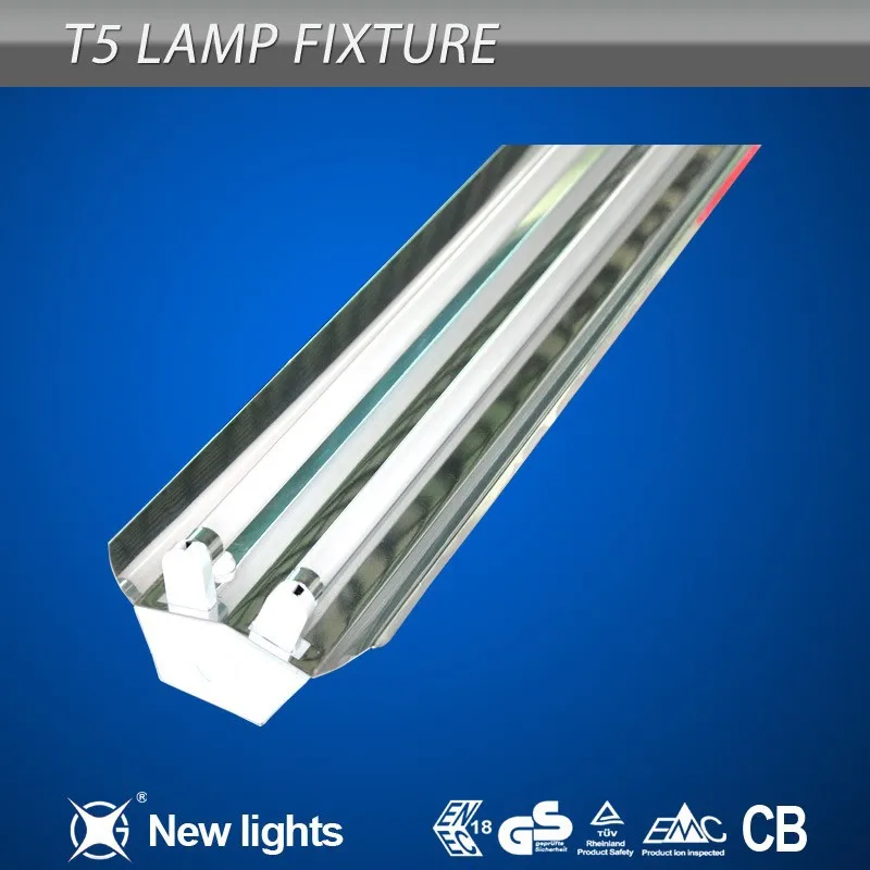 Residential Lighting T5 Twin Tube Light Fluorescent Ceiling Light Fixture with Aluminum Mirror Reflector