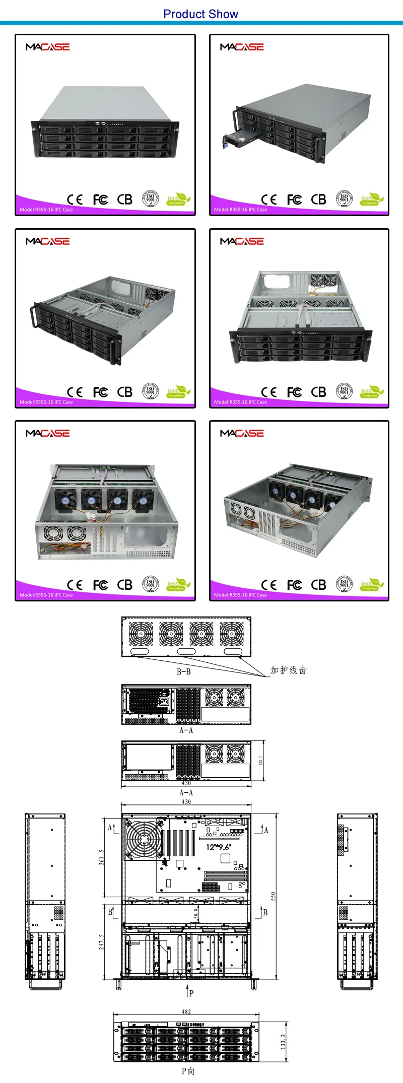 3u Storage Server Chassis With Hotswap For Hard Disk Rackmount Server Case Pc Case With 16bay