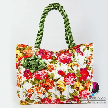 Handbags Vintage Fl Tote Bags With Front Rose Ribbon And Handbags Vintage Fl Tote Bags