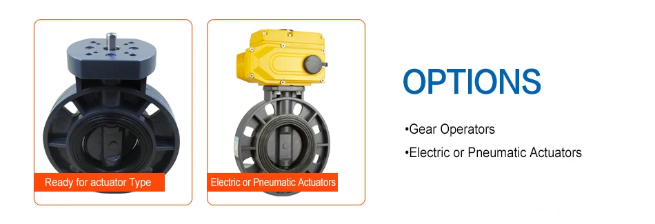 chemline plastics Manual Pneumatic Electric butterfly valves