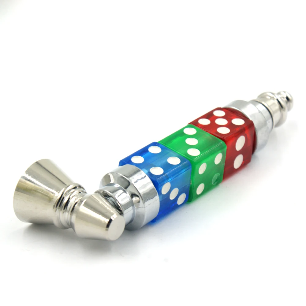 Metal Creative Dice With Mesh Pipe Handmade Portable Smoking Pipes Weed