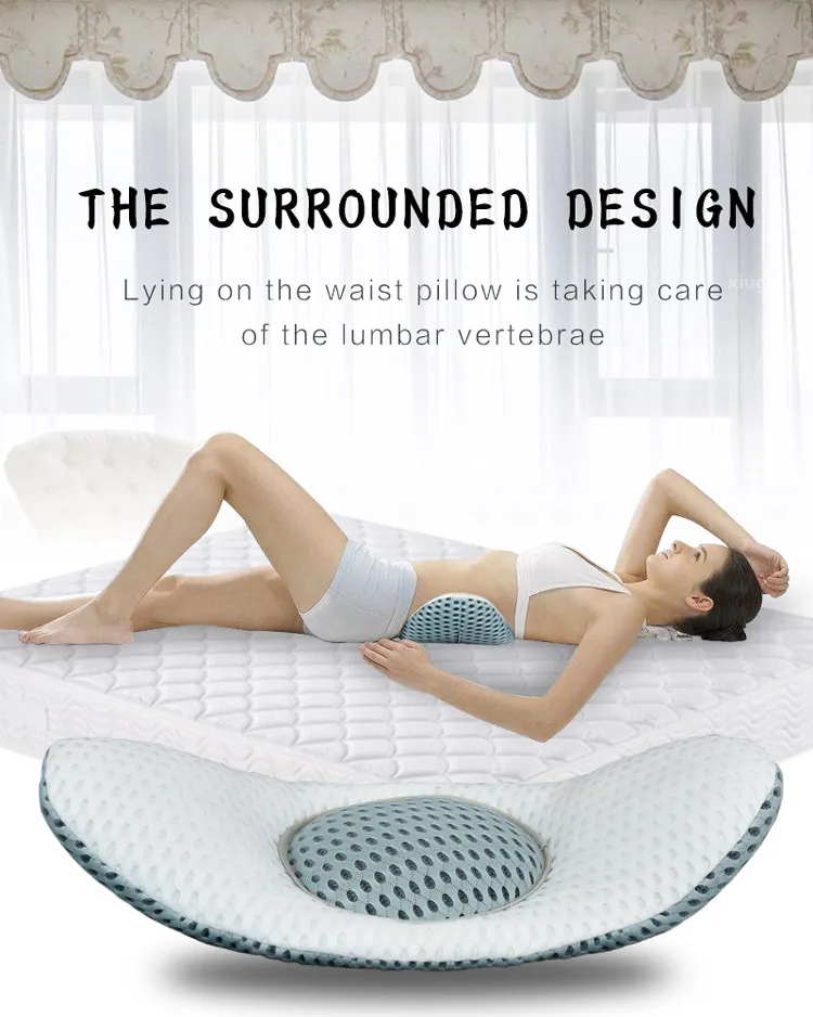 Inflatable Waist Pillow Buckwheat Lumbar Back Support Cushion