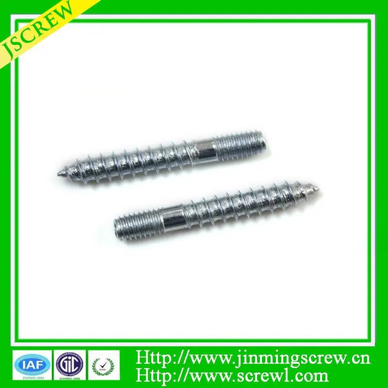 Carbon Steel Headless Double End Threaded Wood Screws Buy Double