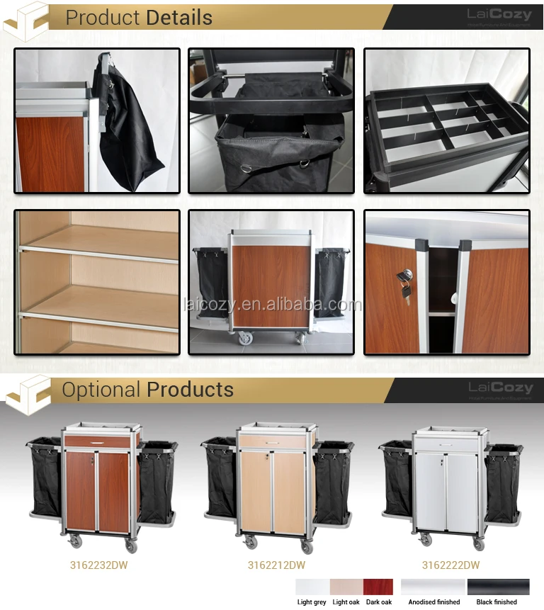 New Aluminium Hotel Housekeeping Maid Cart Room Attendant Trolley With ...