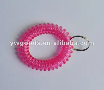 Plastic Spiral Spring Bracelet With Key Ring Plastic Spiral Spring Bracelet With Key Ring