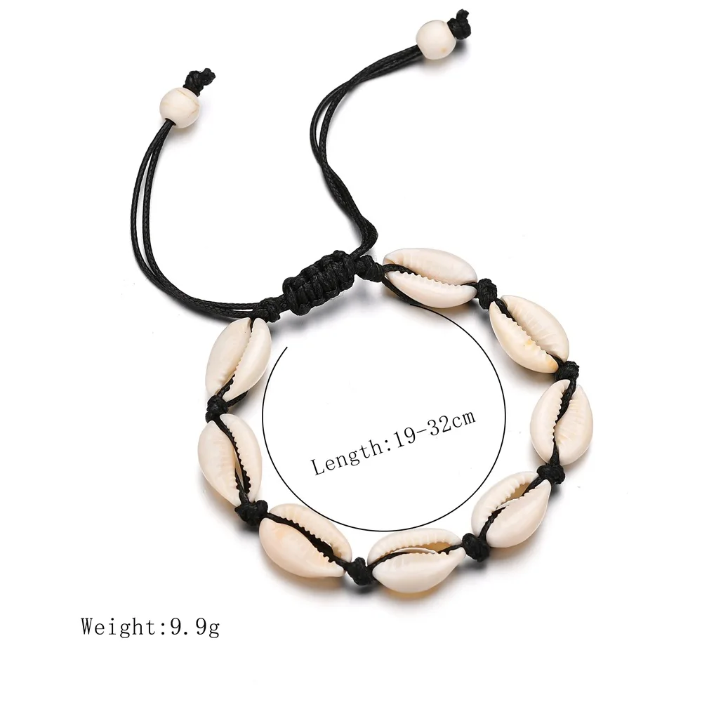 Newest Hot Sale Shell Bracelet Adjustable Handmade Rope Chain Seashell Sea Shell Bracelet