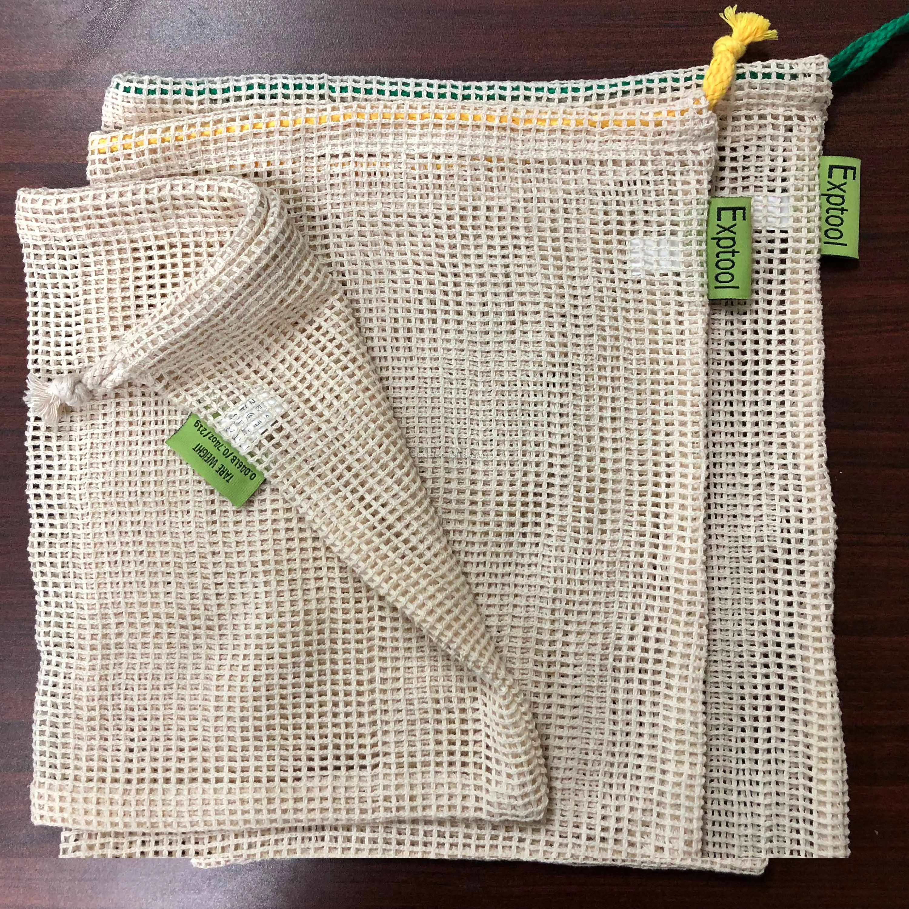 6 unidades de bolsas de algod/ón org/ánico para la compra de residuos cero Exptool Bolsas de productos reutilizables