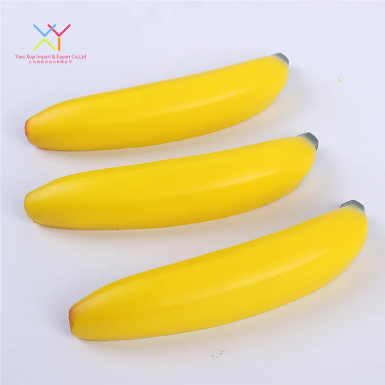 PU foam soft funny squeeze toy banana shape stress ball promotional gifts