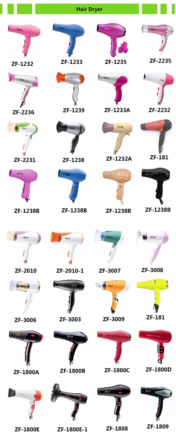 Barber Shop Hair Dryer Certificate Blower Zf1800b Buy Hair Dryer