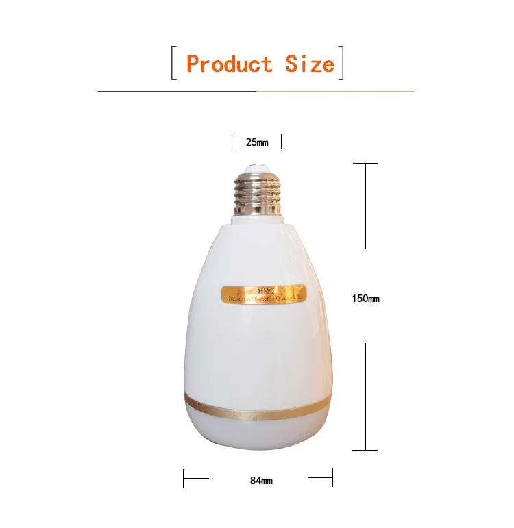 App control stereo sound system blue tooth speaker with led light bulb