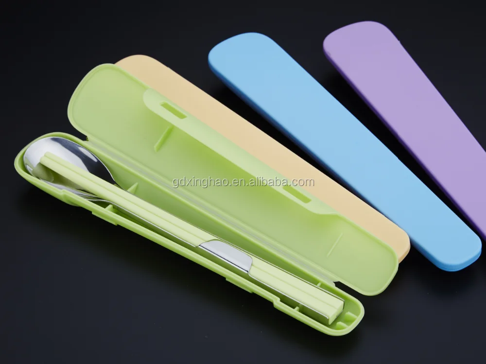 Best Selling Plastic Dinner Sets Stainless Steel Spoon and Plastic Chopsticks
