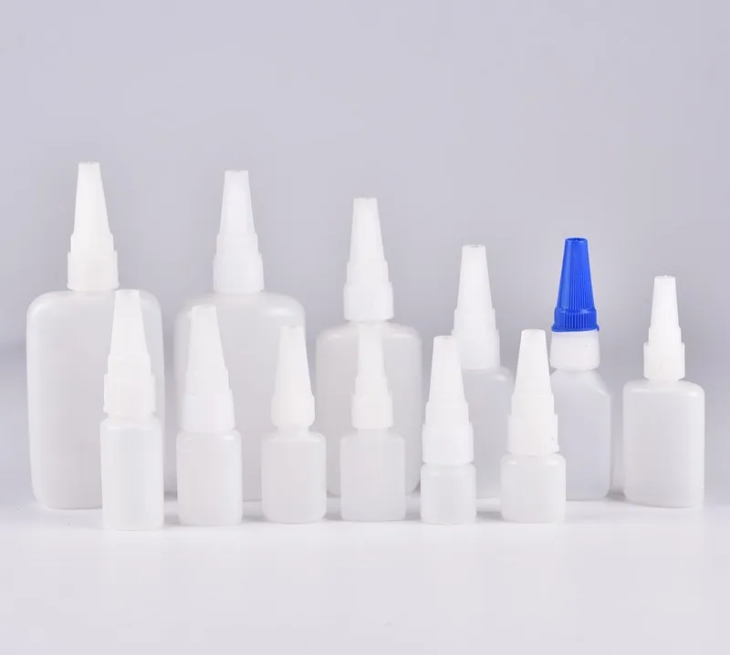 Hdpe Plastic Cyanoacrylate Adhesive Bottle Metail Pin Super Glue Bottle